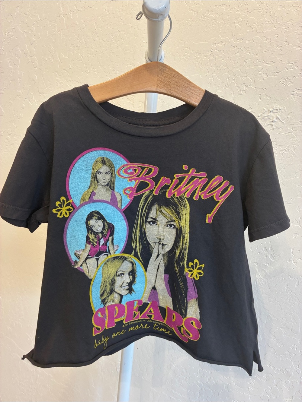 Rowdy Sprout Black Britney Graphic Tee with Pink & Yellow Accents